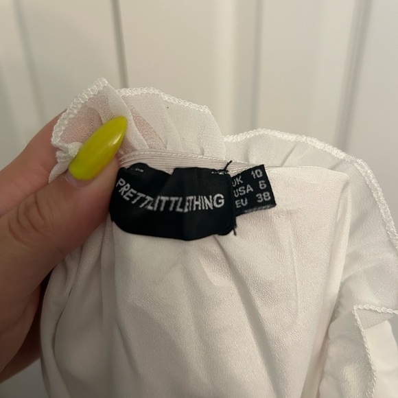 PrettyLittleThing White Ruffle Dress - Picture 4 of 5